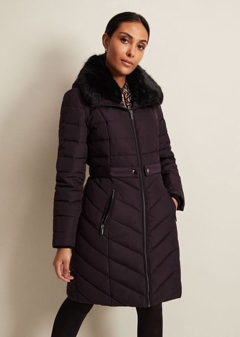 Phase Eight Petite Bobbie Burgundy Puffer Coats Burgundy USA | 2571608-SH